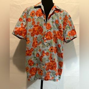 US polo shirt, size large, light, blue, and peach colored